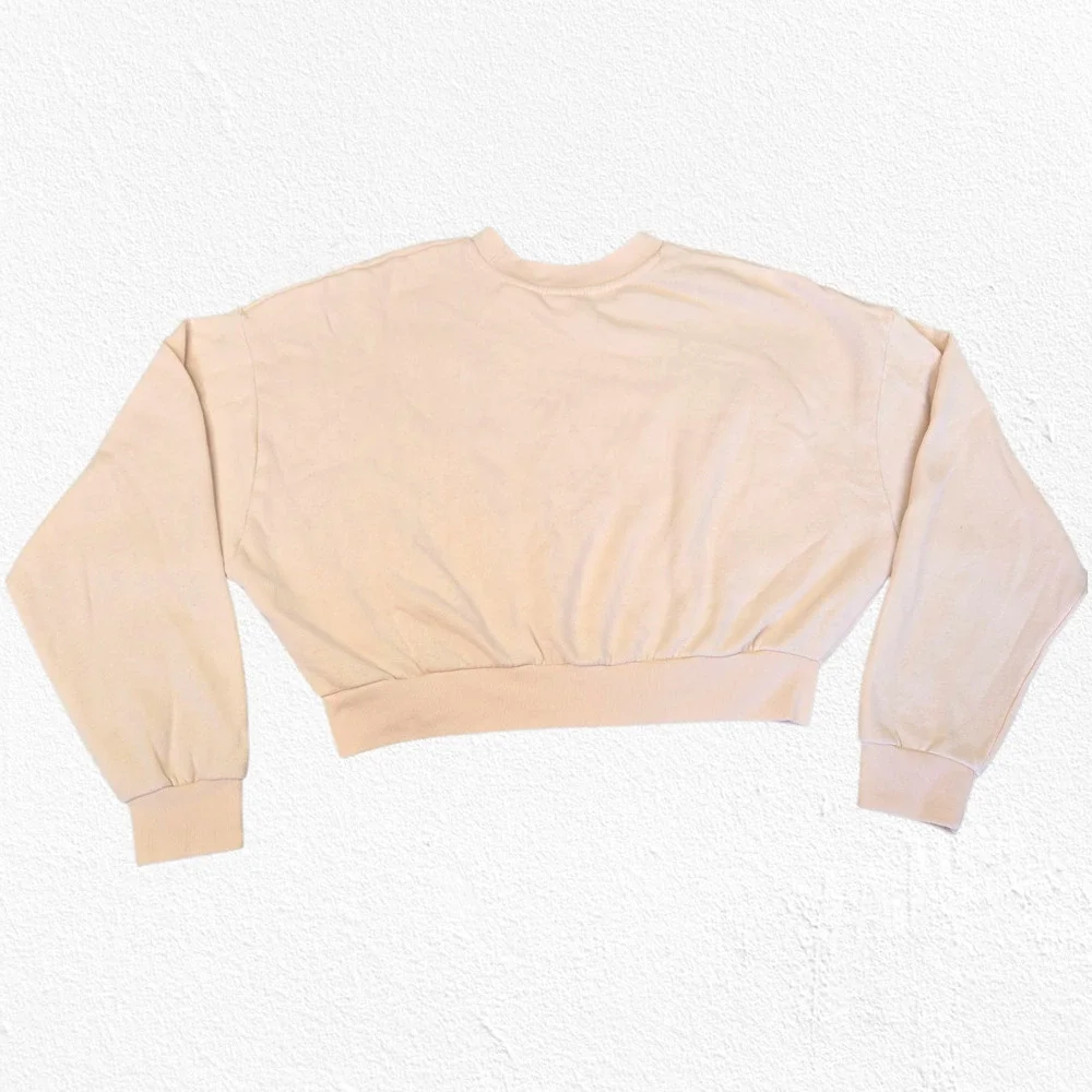 Levi's Peach Pink Graphic Logo Cropped Crewneck Pullover Sweatshirt Size Small